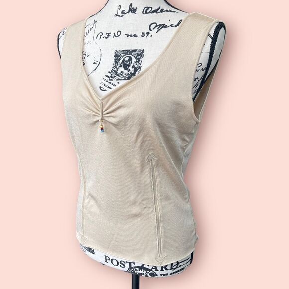 Roberto Cavalli 2003 cream tan bustier top - Picture 1 of 6